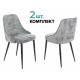 Стул для кухни KF-5_2 комплект 2шт серый Light 19 металл черный на ножках (KF-5/LT19_2) главное фото в маленьком размере