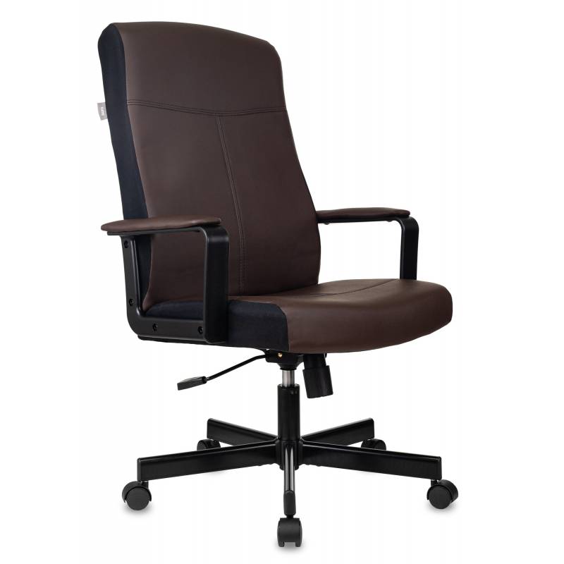 Кресло руководителя Бюрократ DOMINUS коричневый/черный эко.кожа крестов. металл главное фото