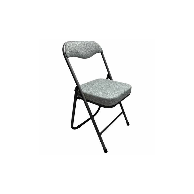 Стул складной для дома и офиса РС04К комфорт, черный каркас, рогожка светло-серая главное фото